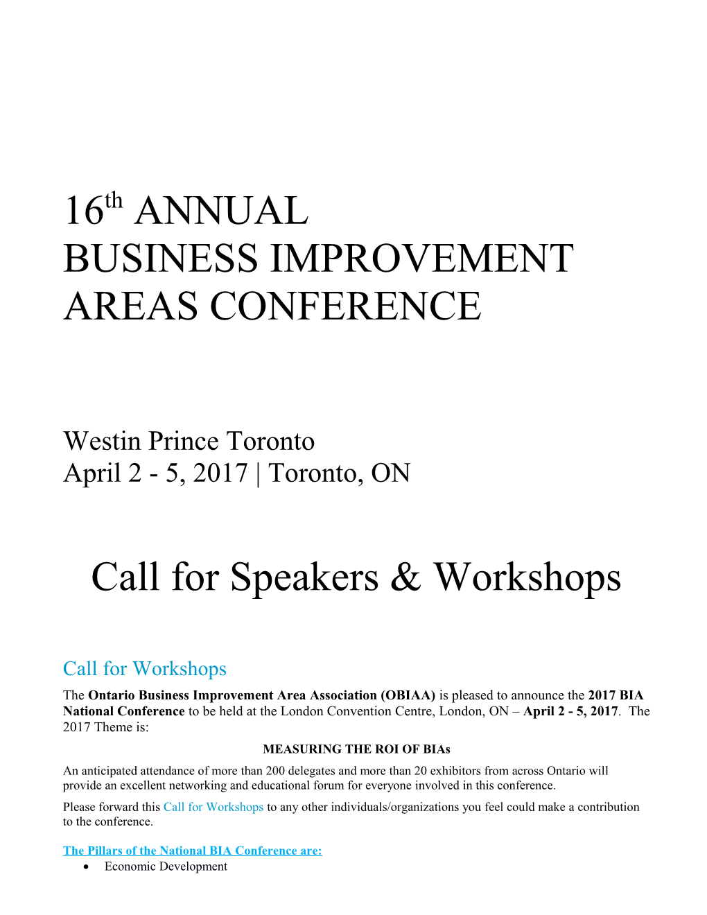 Business Improvement Areas Conference