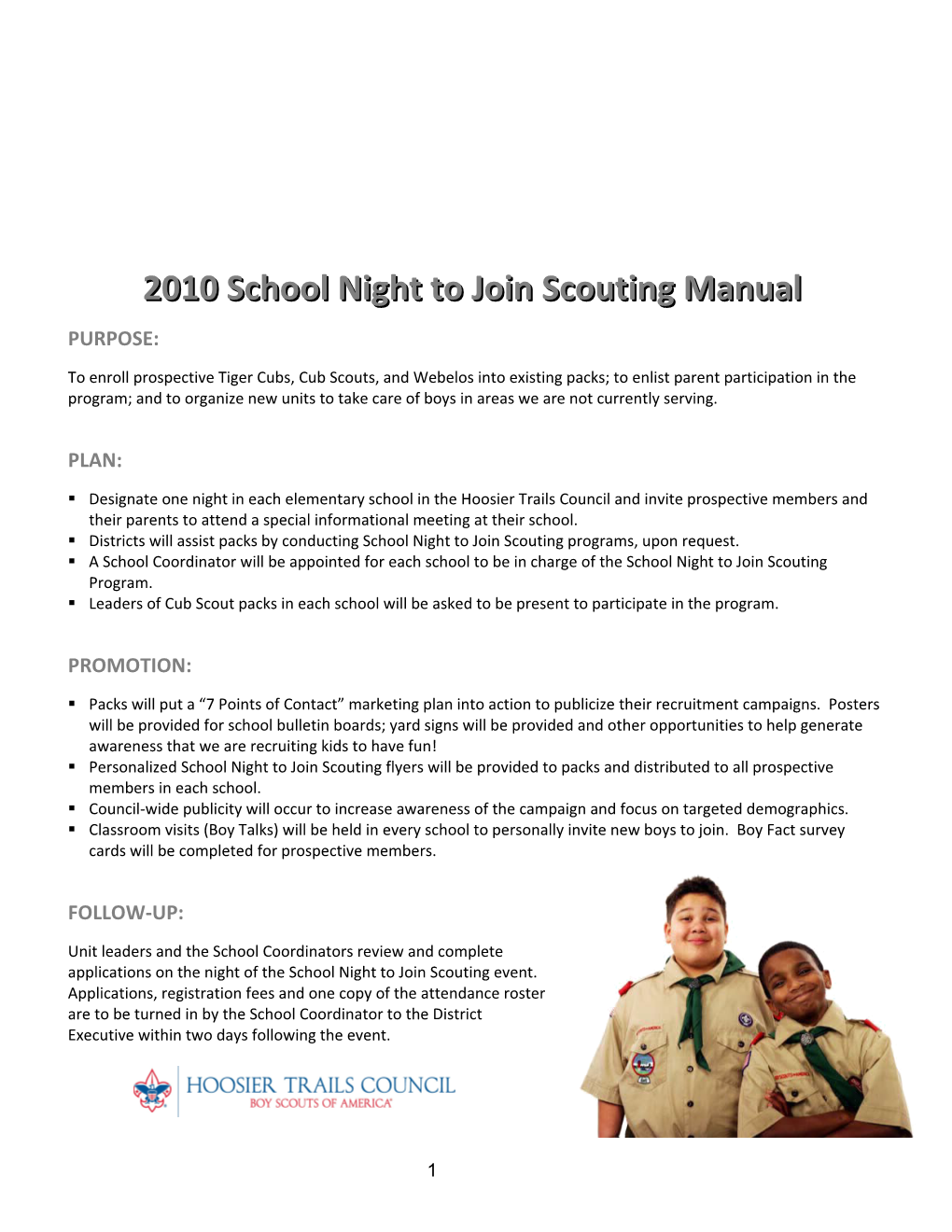 2010 School Night to Join Scouting Manual