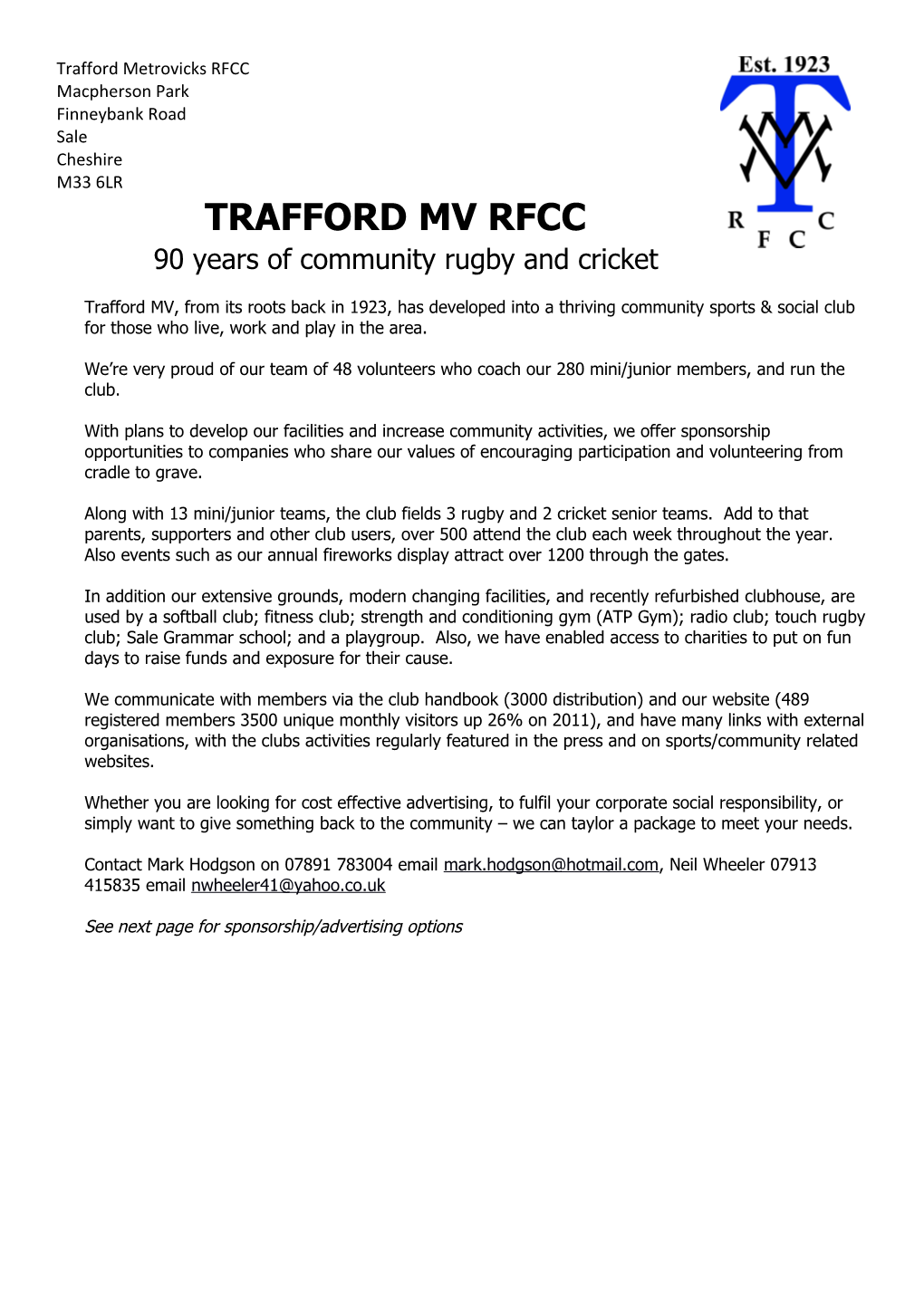 Trafford Metrovicks RFCC