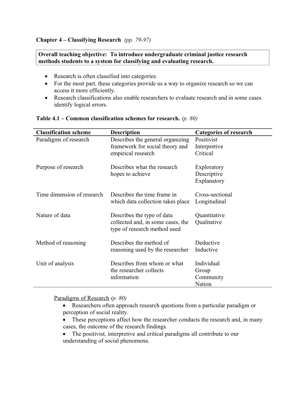 Chapter 4 Classifying Research (Pp. 79-97)