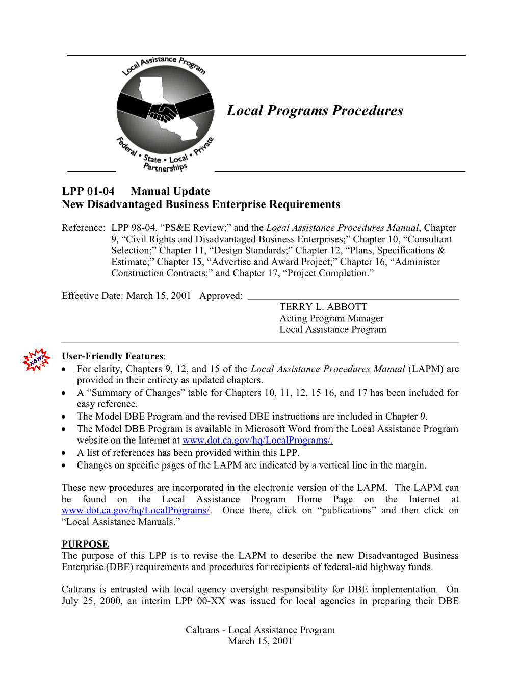 Local Programs Procedures