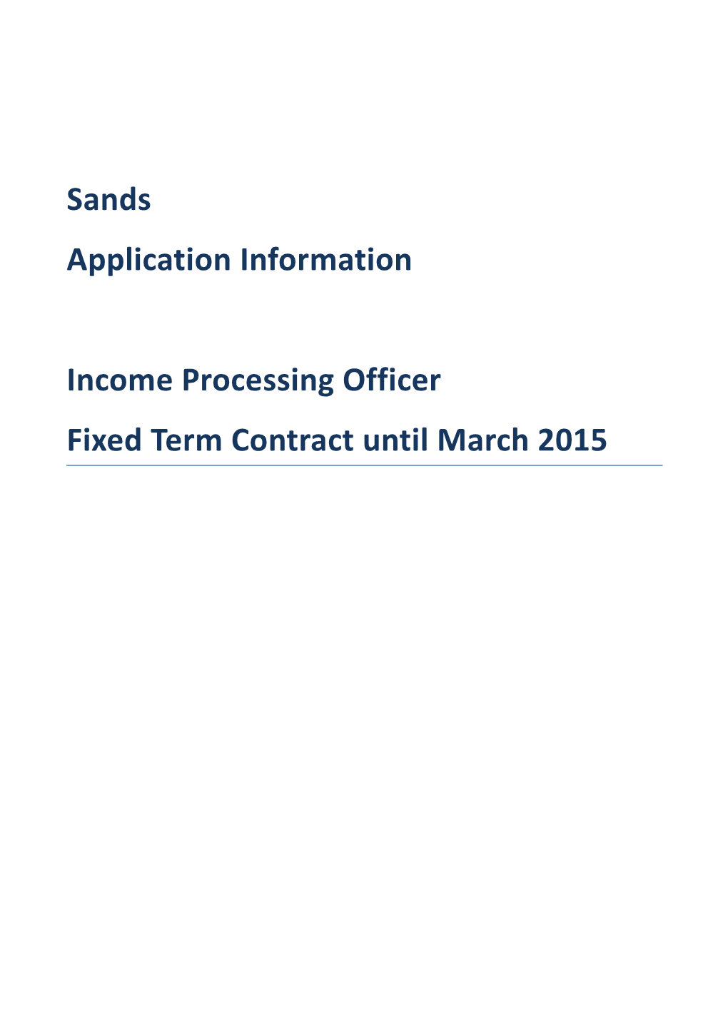 Income Processing Officer