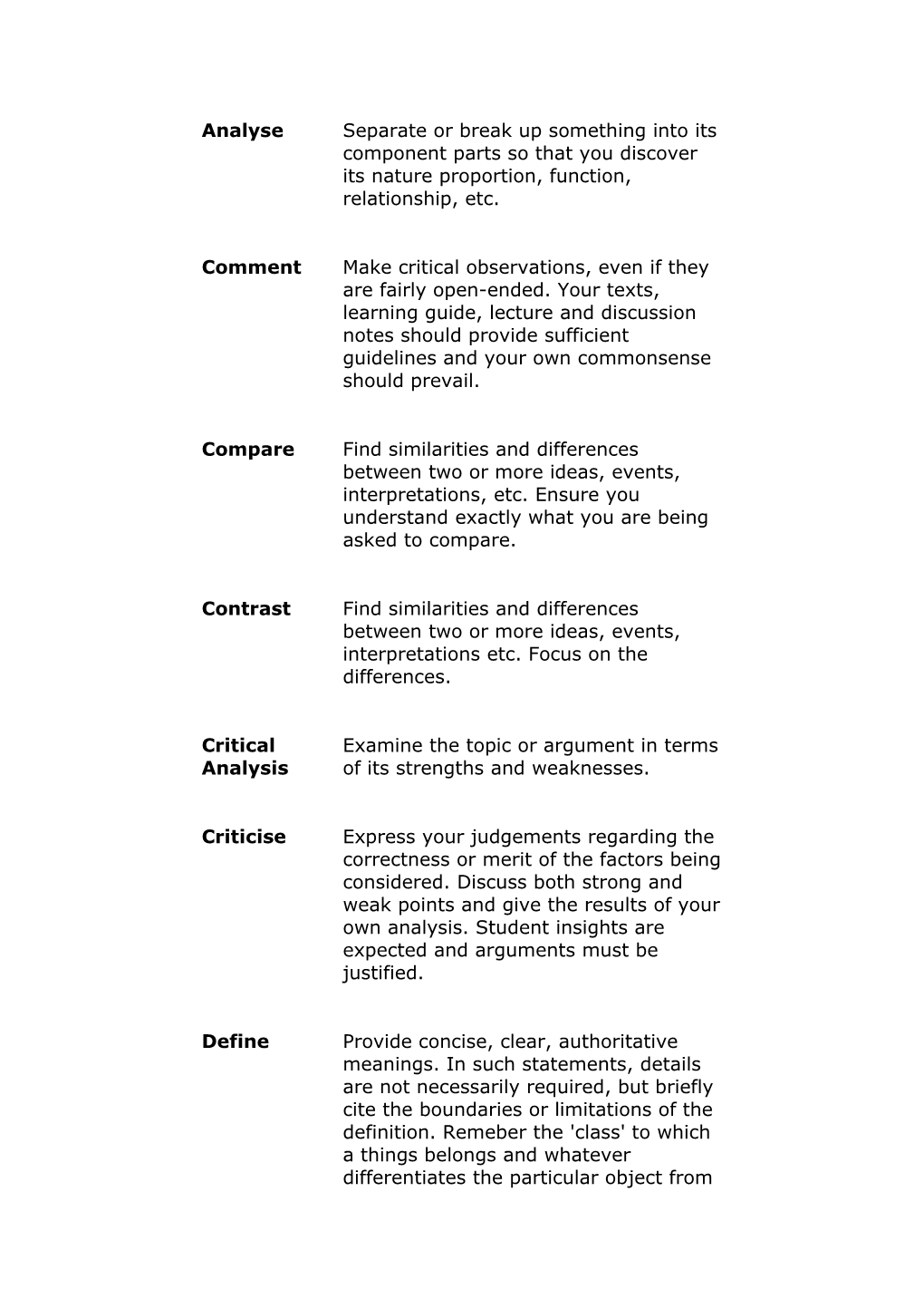 Activity: Circle the Instructional Words in the Following Essay Questions