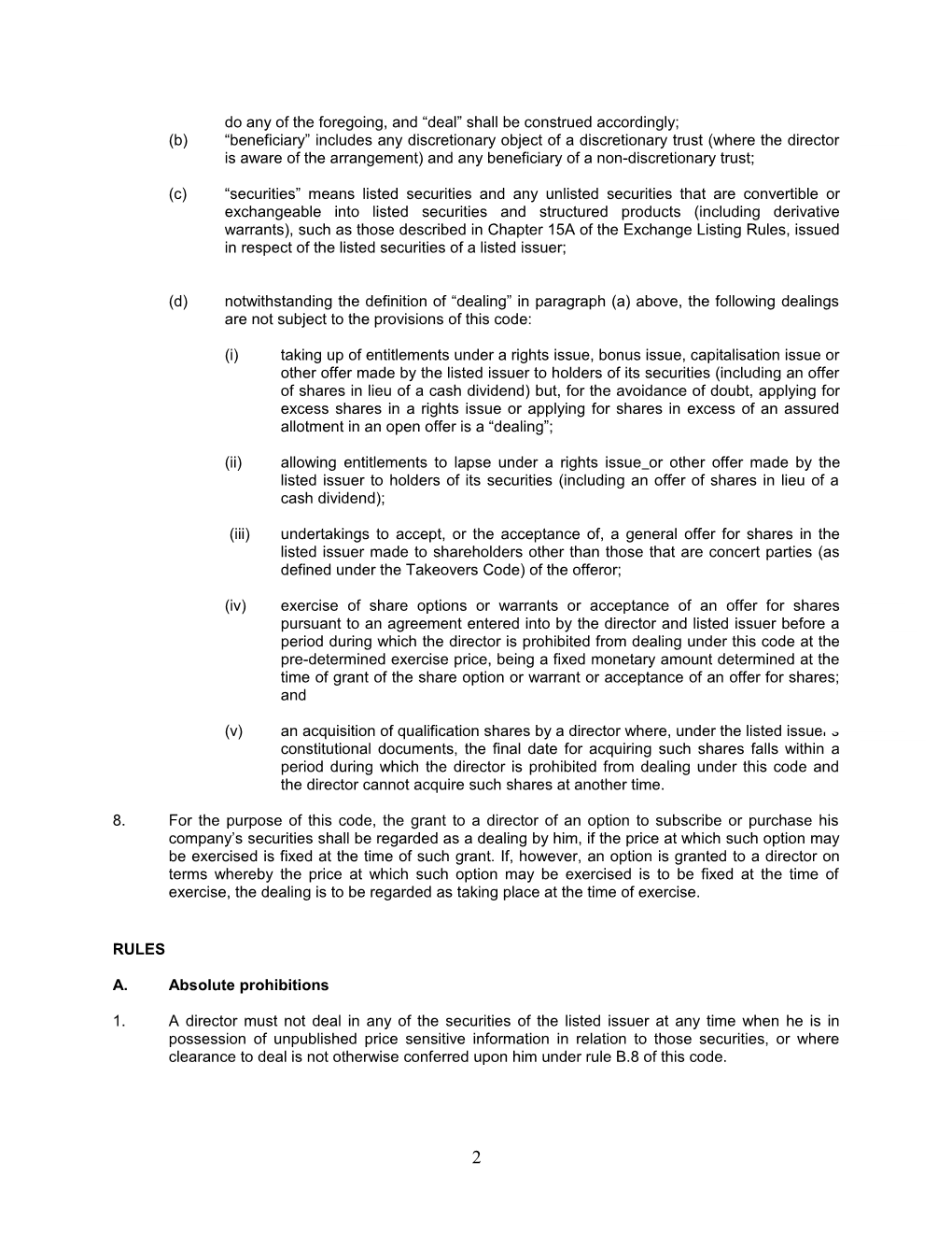 Appendix 10 of Main Board Rules