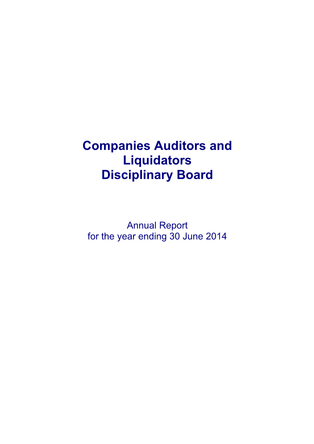 Companies Auditors and Liquidators Disciplinary Board