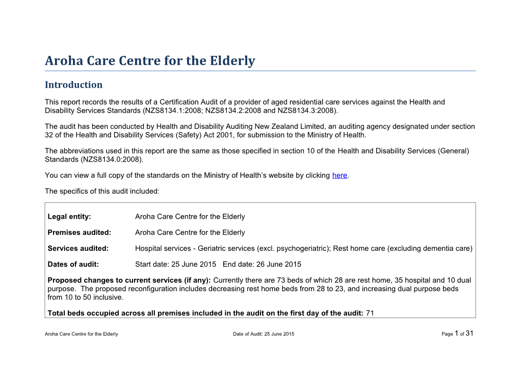 Aroha Care Centre for the Elderly