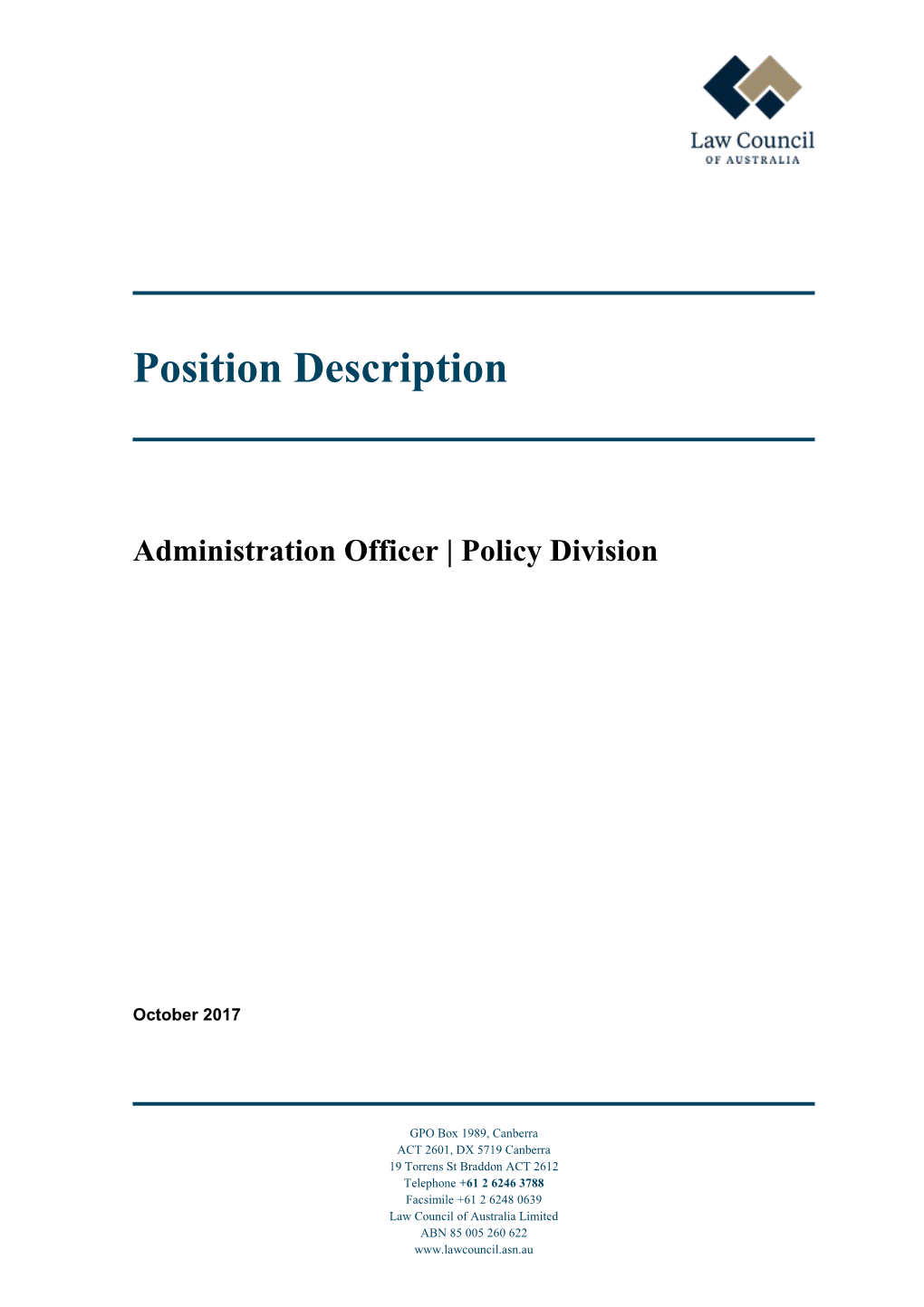 Administration Officer Policy Division