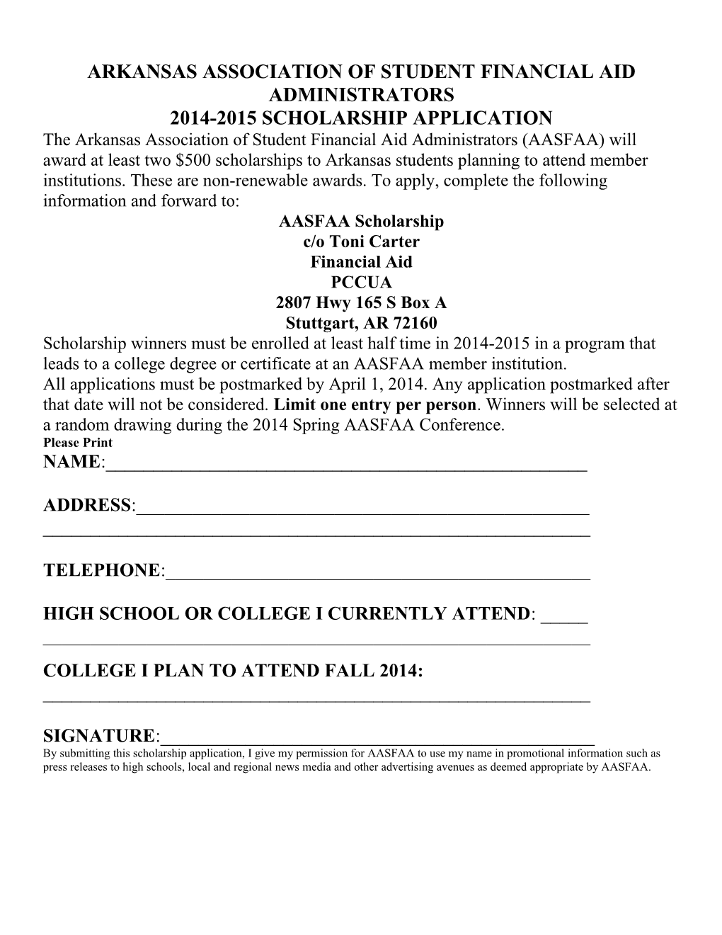 Arkansas Association of Student Financial Aid