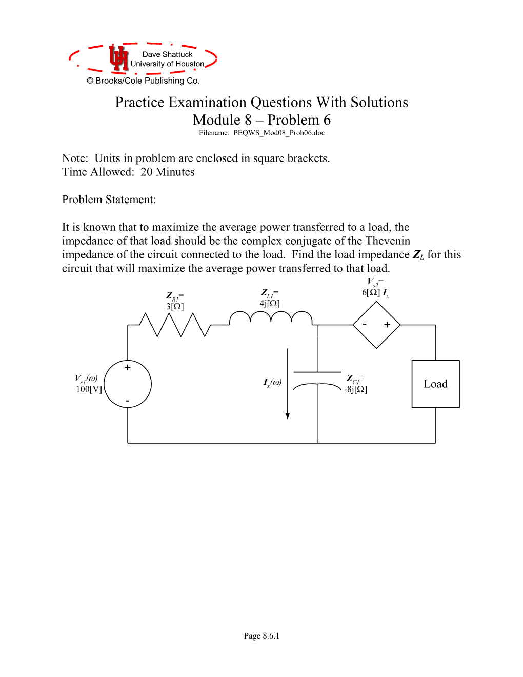 Practice Examination Module 8 Problem 6