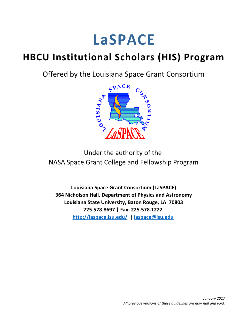 HBCU Institutional Scholars (HIS) Program