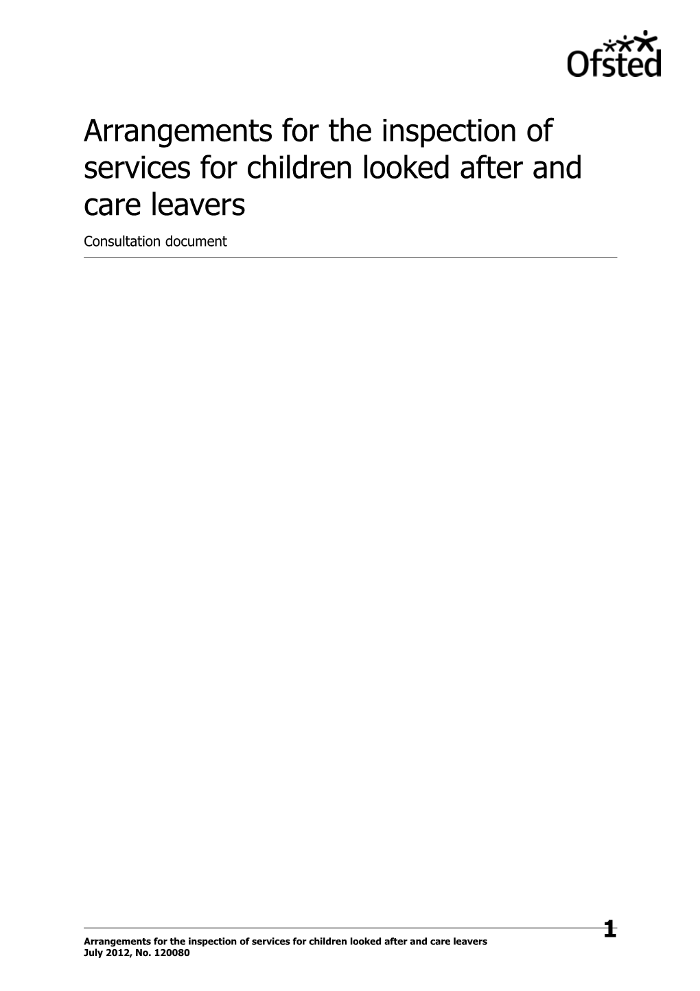 Children Looked After Consultation Document