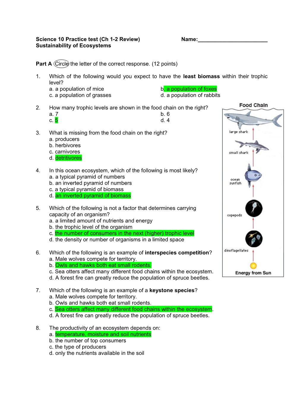 Science 10 Practice Test (Ch 1-2 Review)Name:______