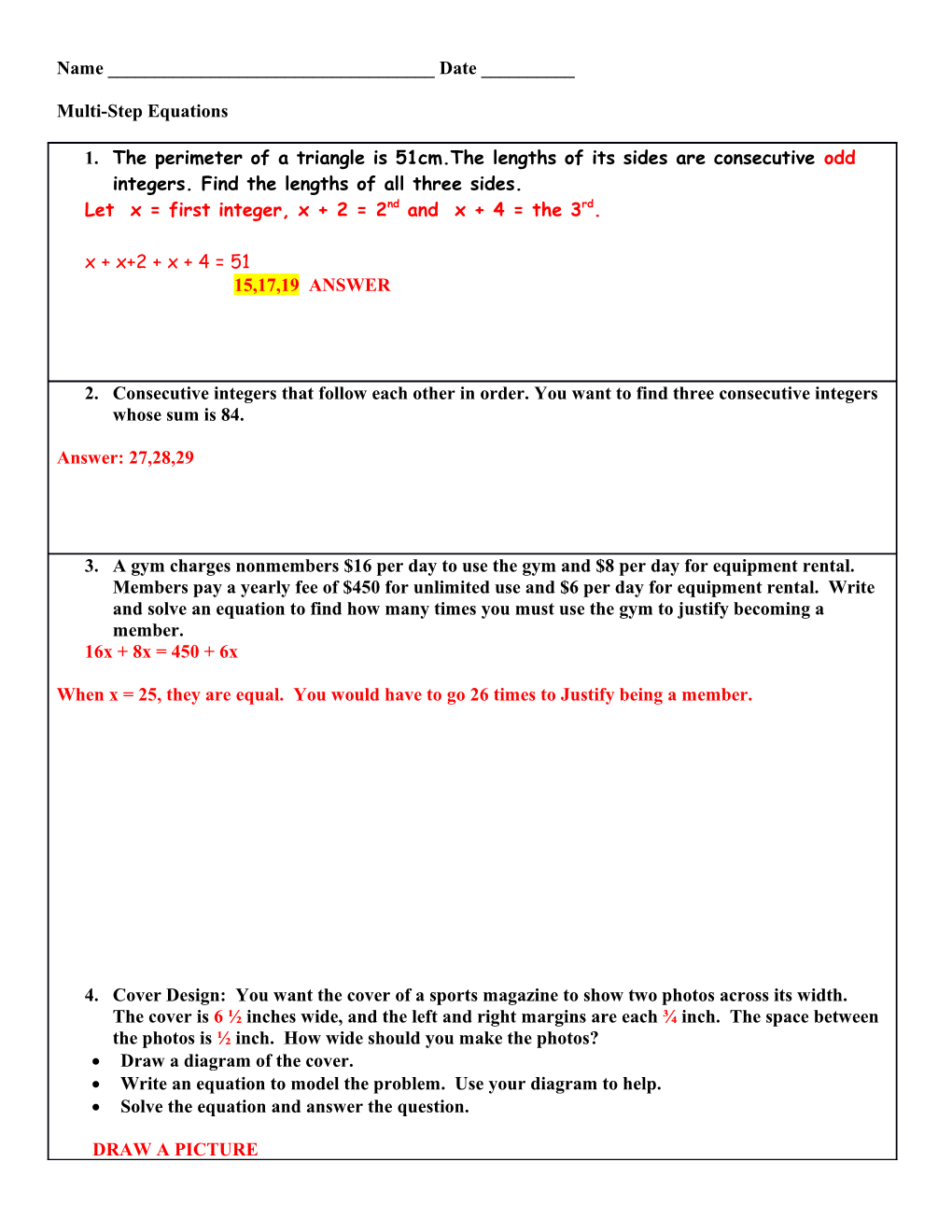 Multi-Step Equations