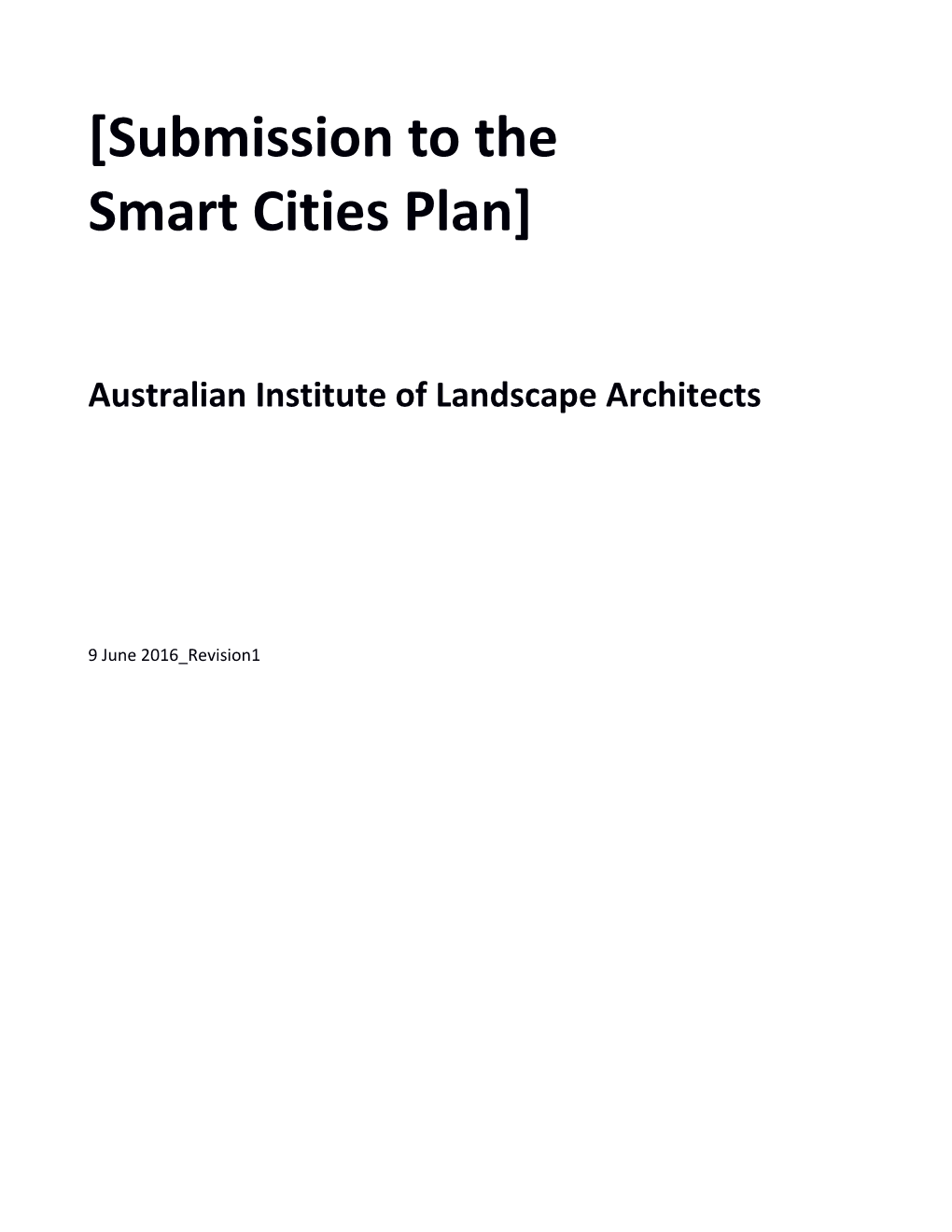 Submission to the Smart Cities Plan