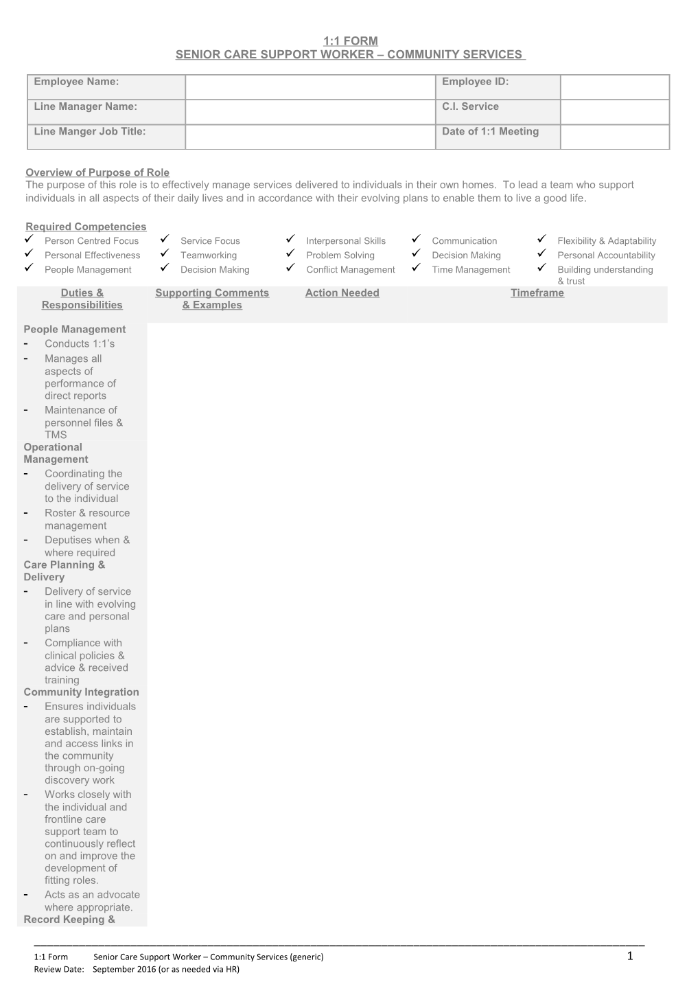 Senior Care Support Worker Community Services