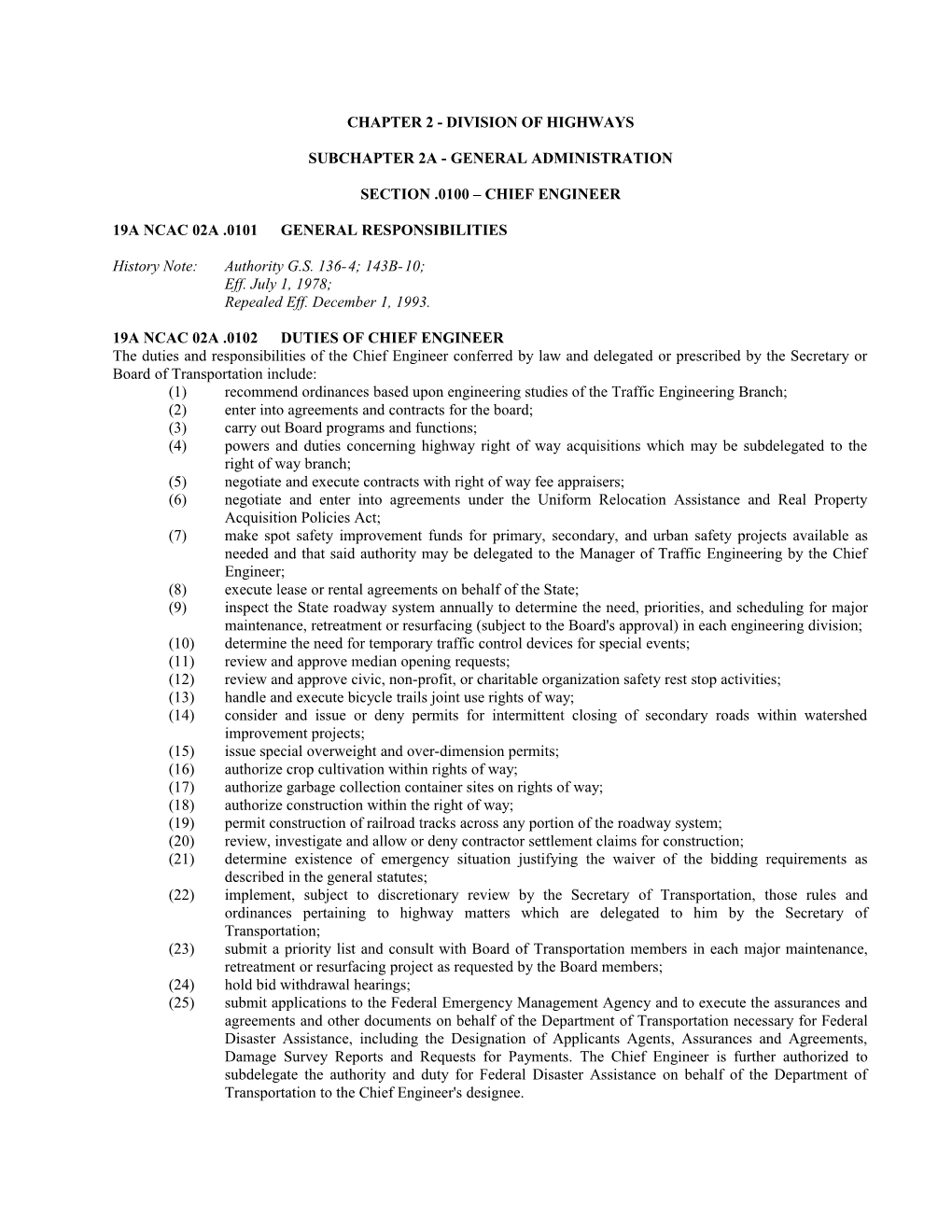 Chapter 2 Division of Highways