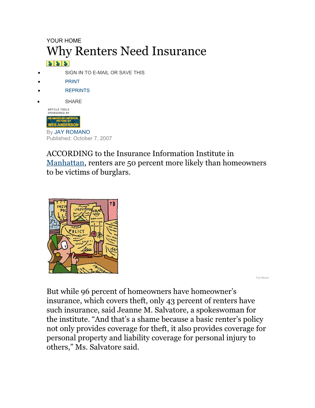 Why Renters Need Insurance