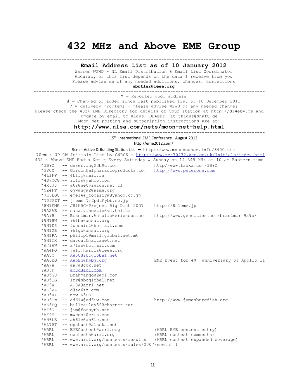 432 Mhz and Above EME Group