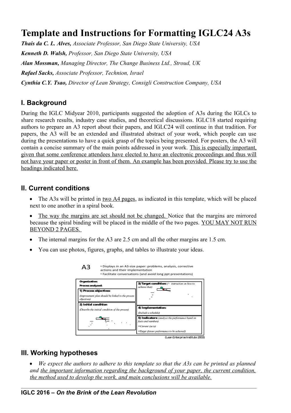 Template and Instructions for Formatting IGLC24 A3s