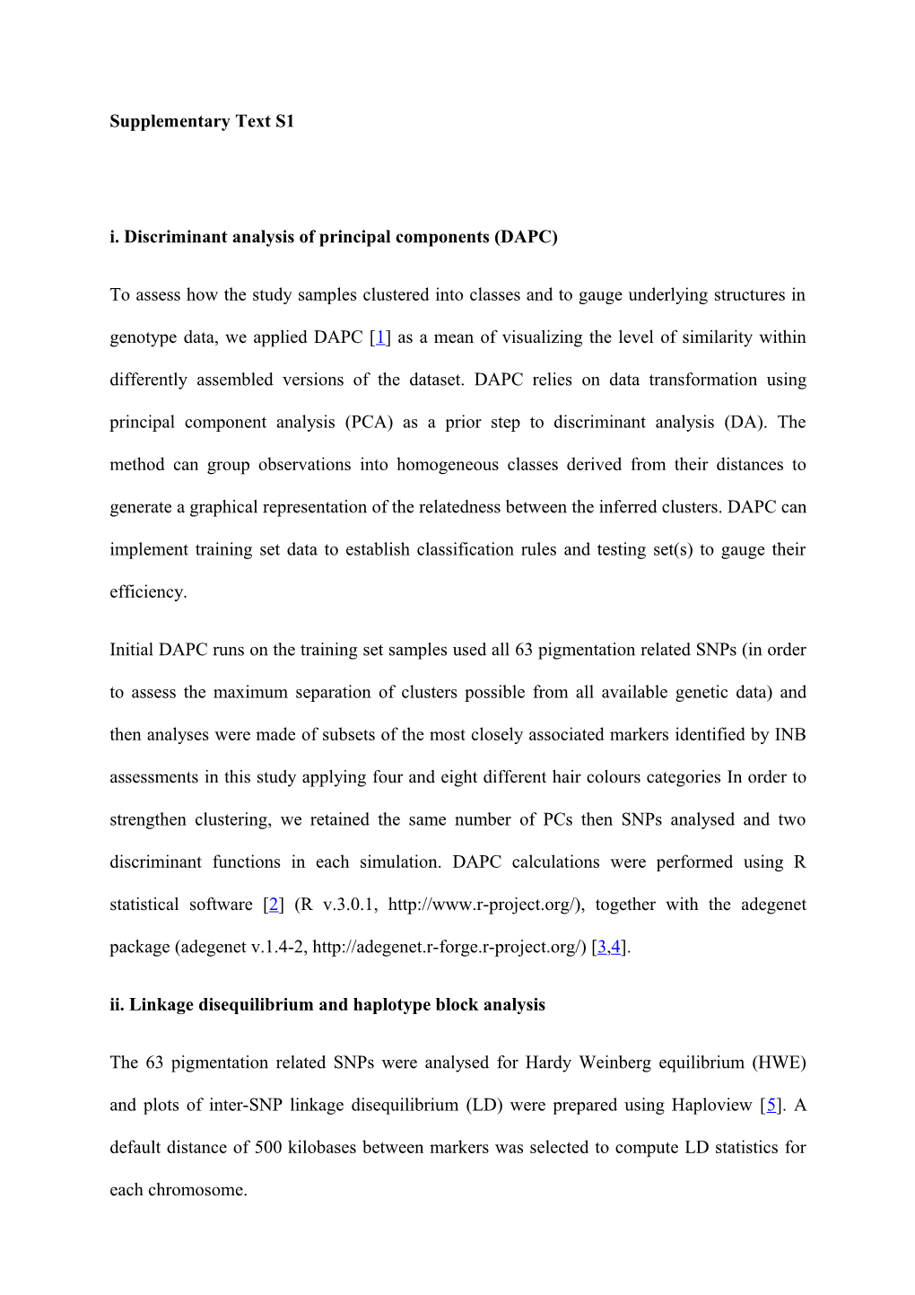I. Discriminant Analysis of Principal Components (DAPC)
