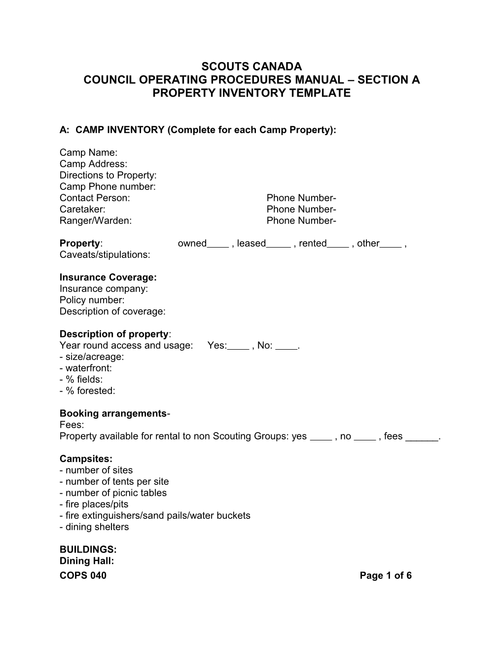 Council Operating Procedures Manual Section A