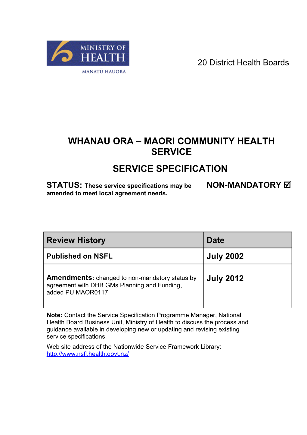 Whanau Ora Maori Community Health Service