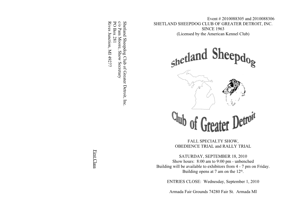 Shetland Sheepdog Club of Greater Detroit, Inc