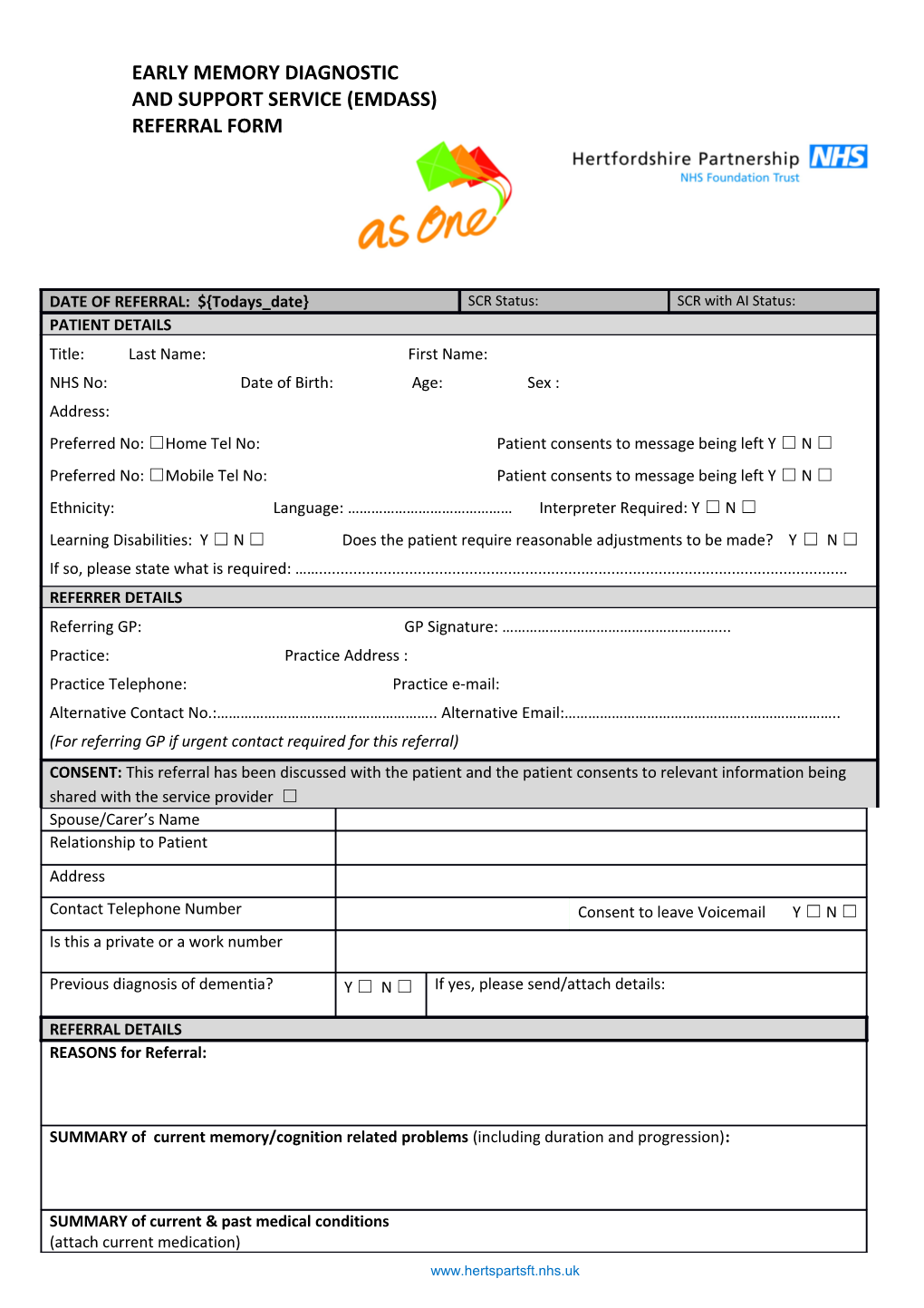Guidelines to Completing REFERRAL Forms (Revised June 2012)