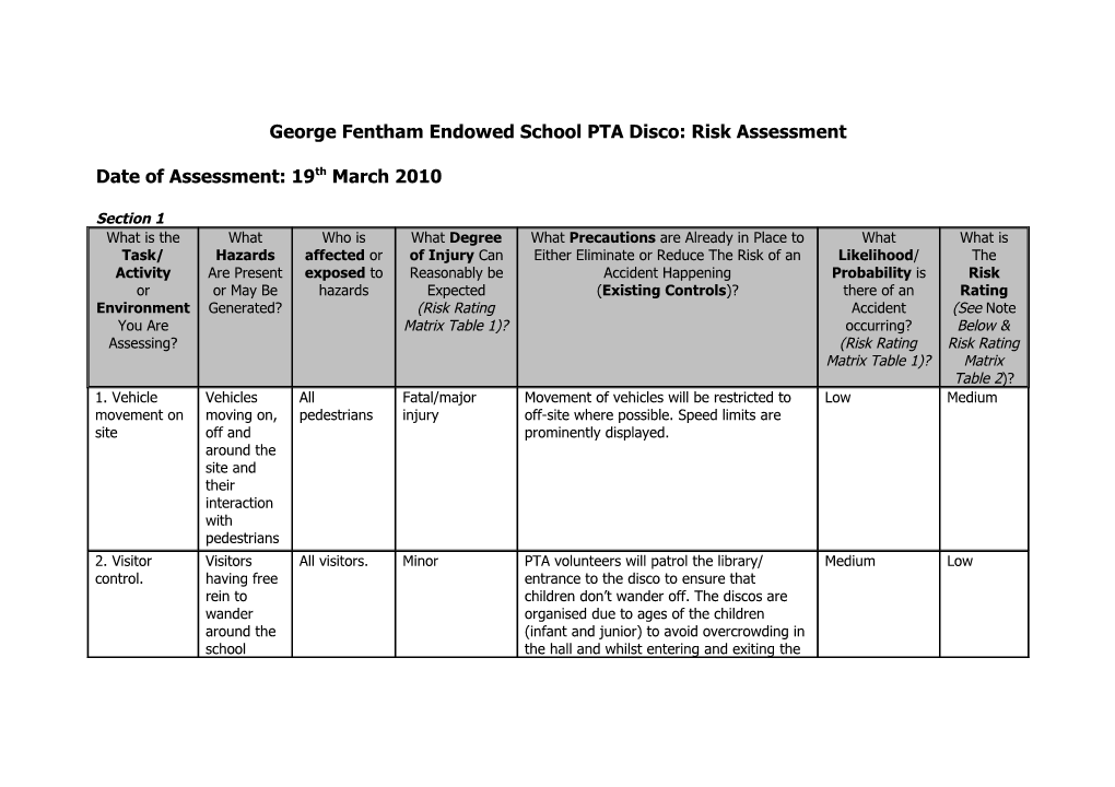 Ell Example Risk Assessment