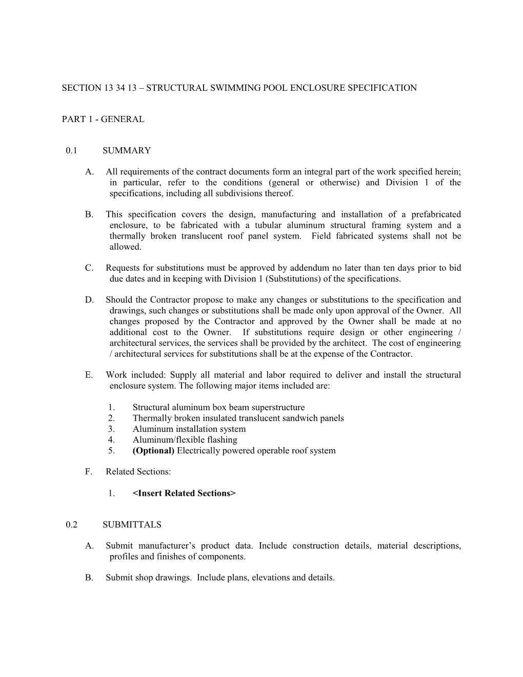 Section 084523 - Fiberglass-Sandwich-Panel Assemblies