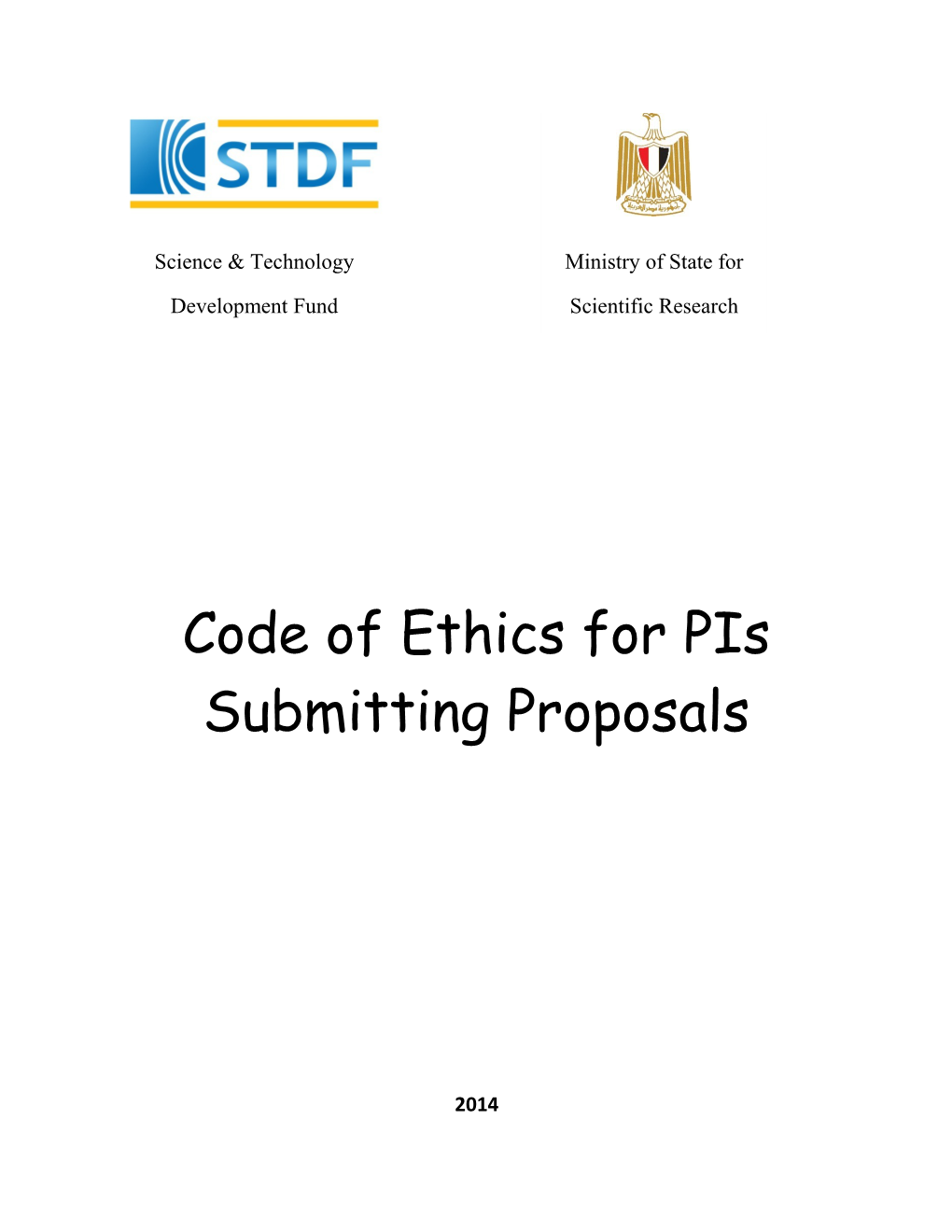 Code of Ethics for Pis Submitting Proposals