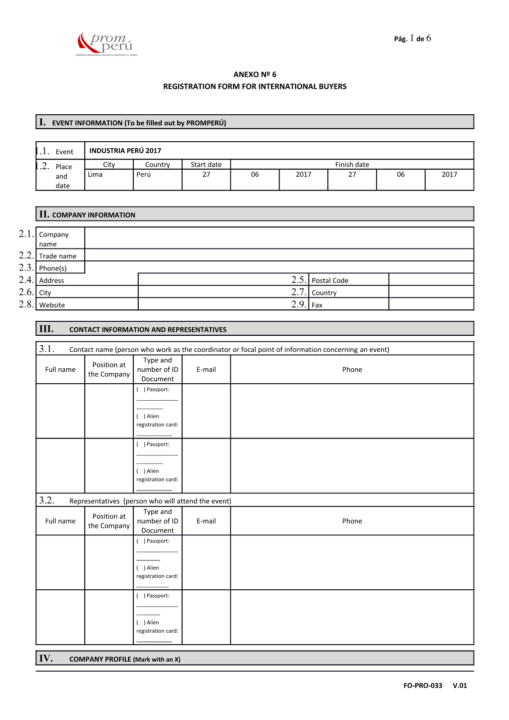 Registration Form for International Buyers