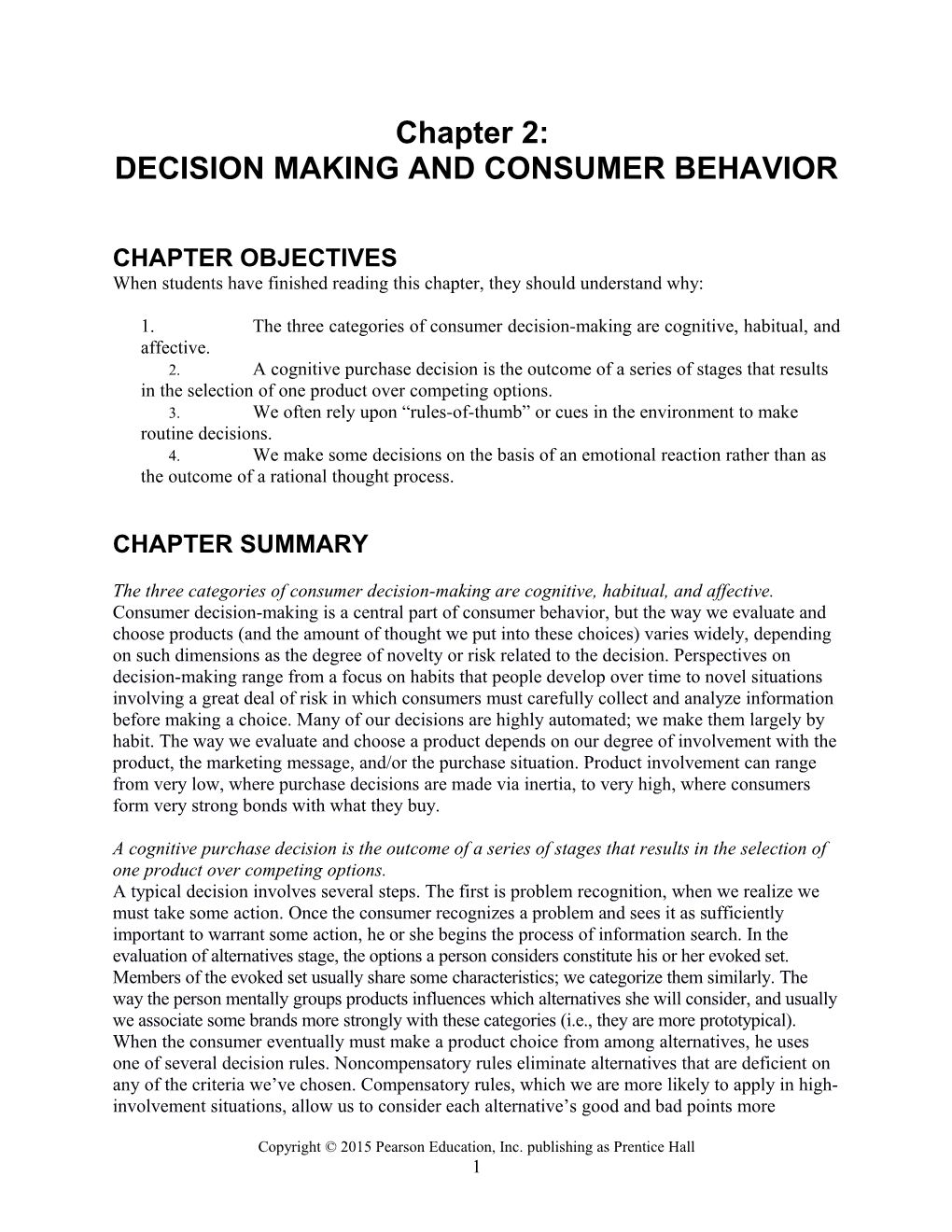 Decision Makingand Consumer Behavior