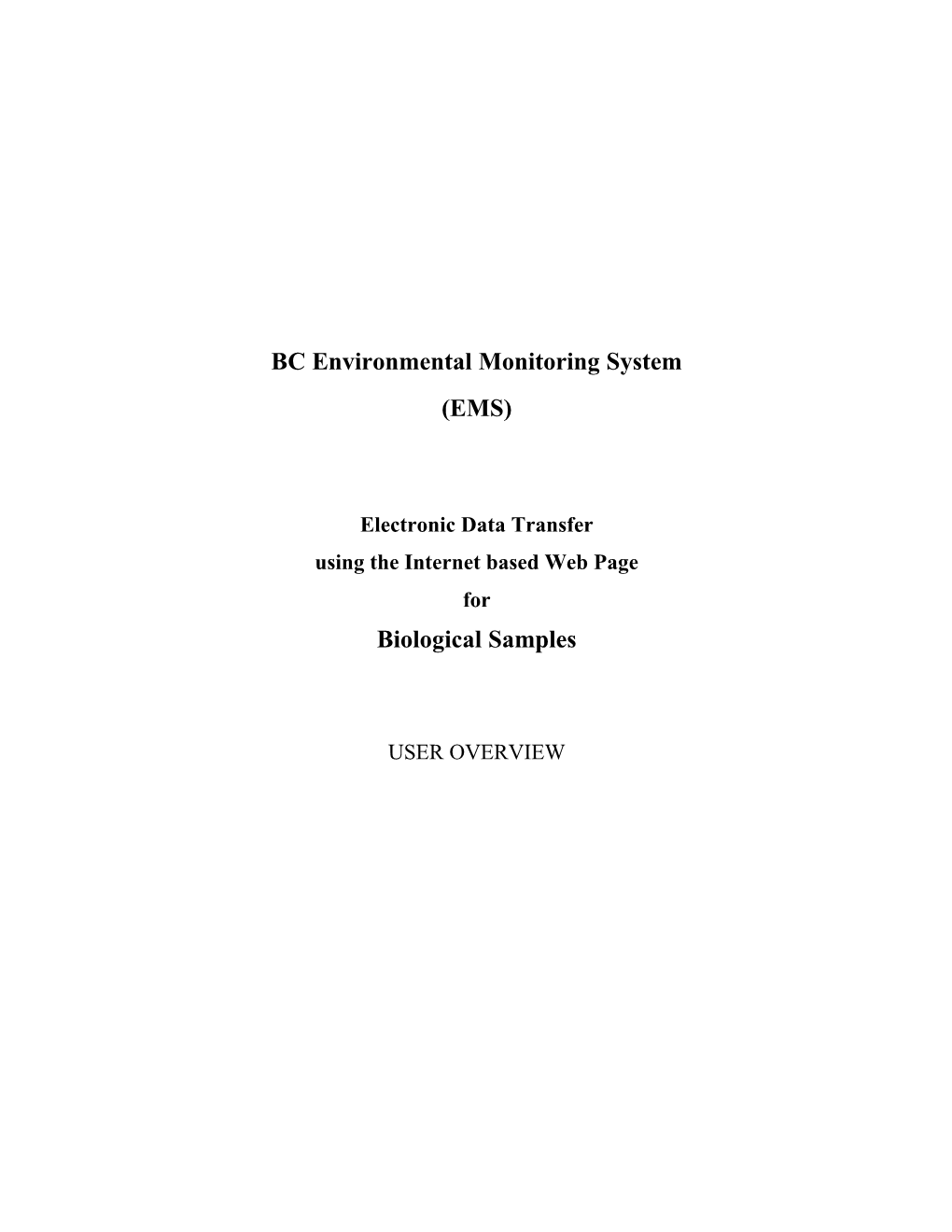 BC Environmental Monitoring System