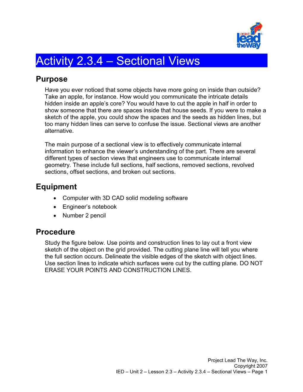 Activity 2.3.4: Sectional Views