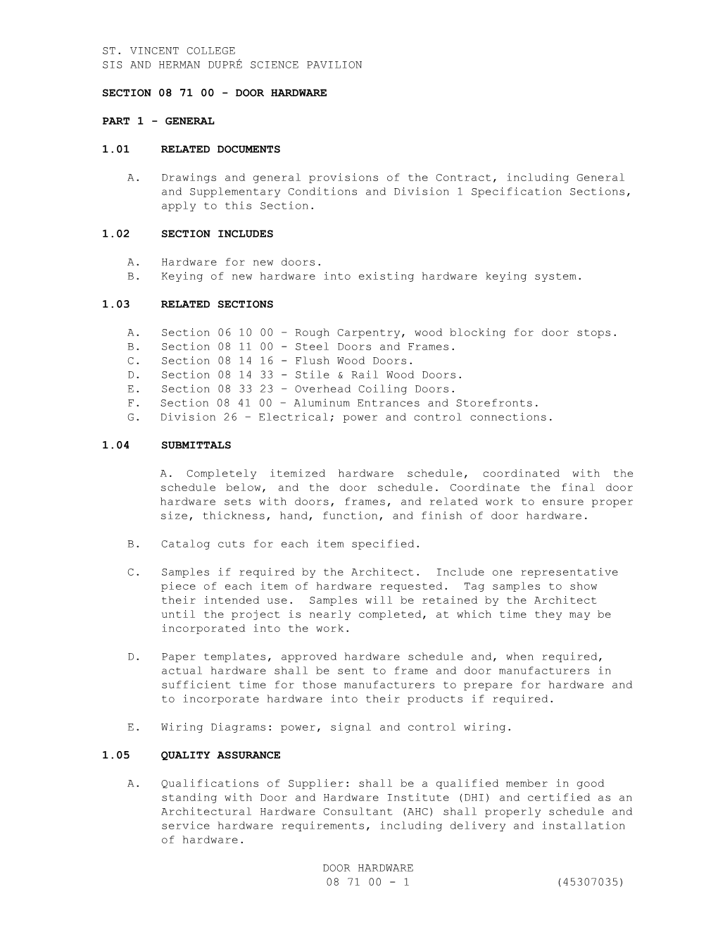 08710-Door Hardware Spc