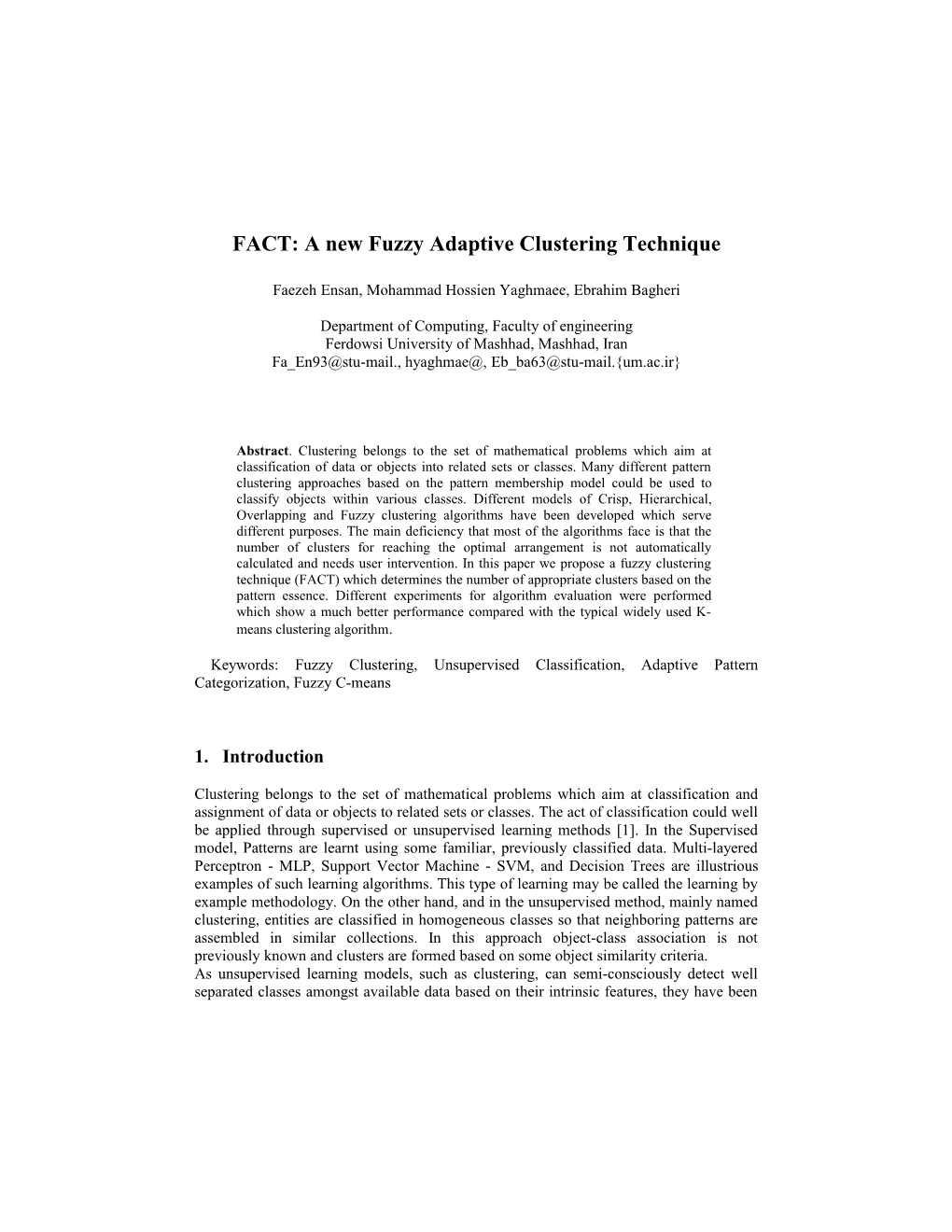 Clustering Belongs to the Set of Mathematical Problems Which Aim at Classification And