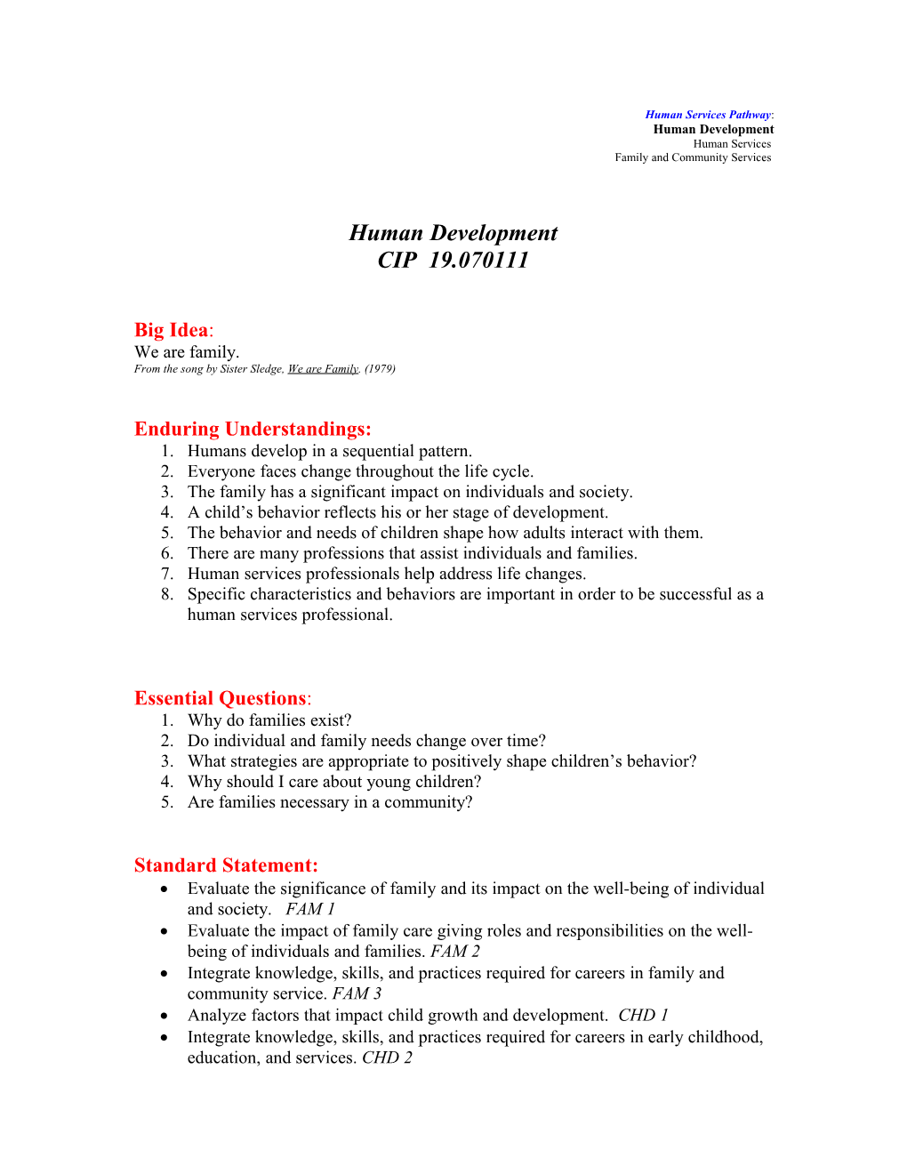 Human Services Pathway