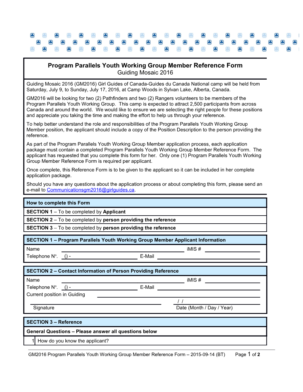 GM2016 Youth Blogger Peer Reference Form