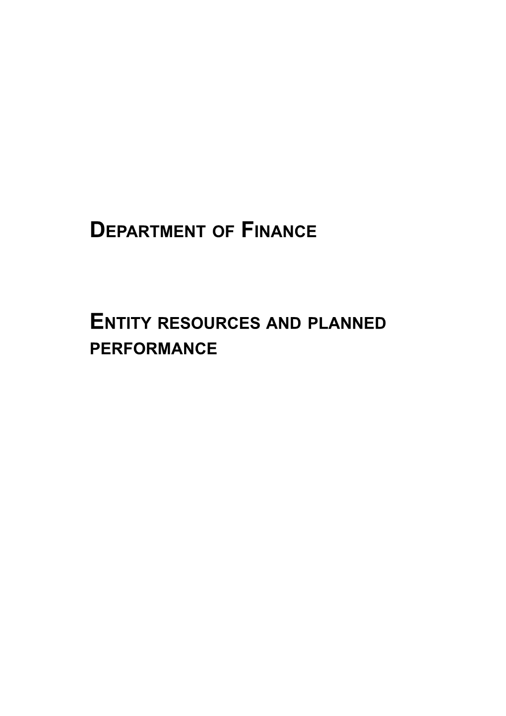 Department of Finance - Pbs