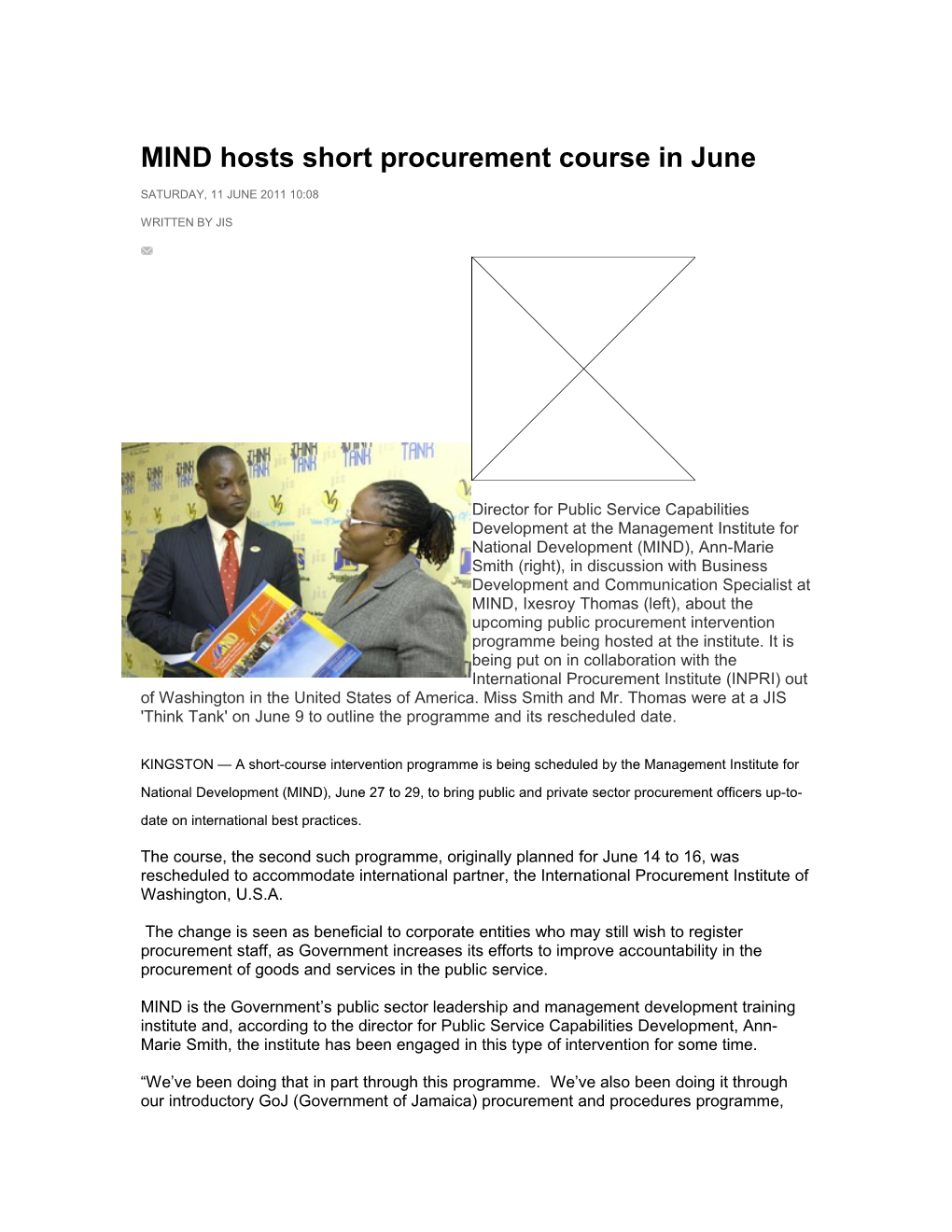 MIND Hosts Short Procurement Course in June