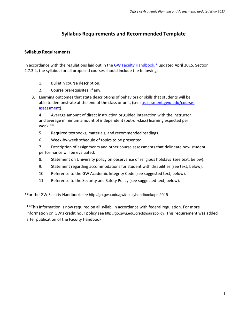 Syllabus Requirements and Recommendedtemplate