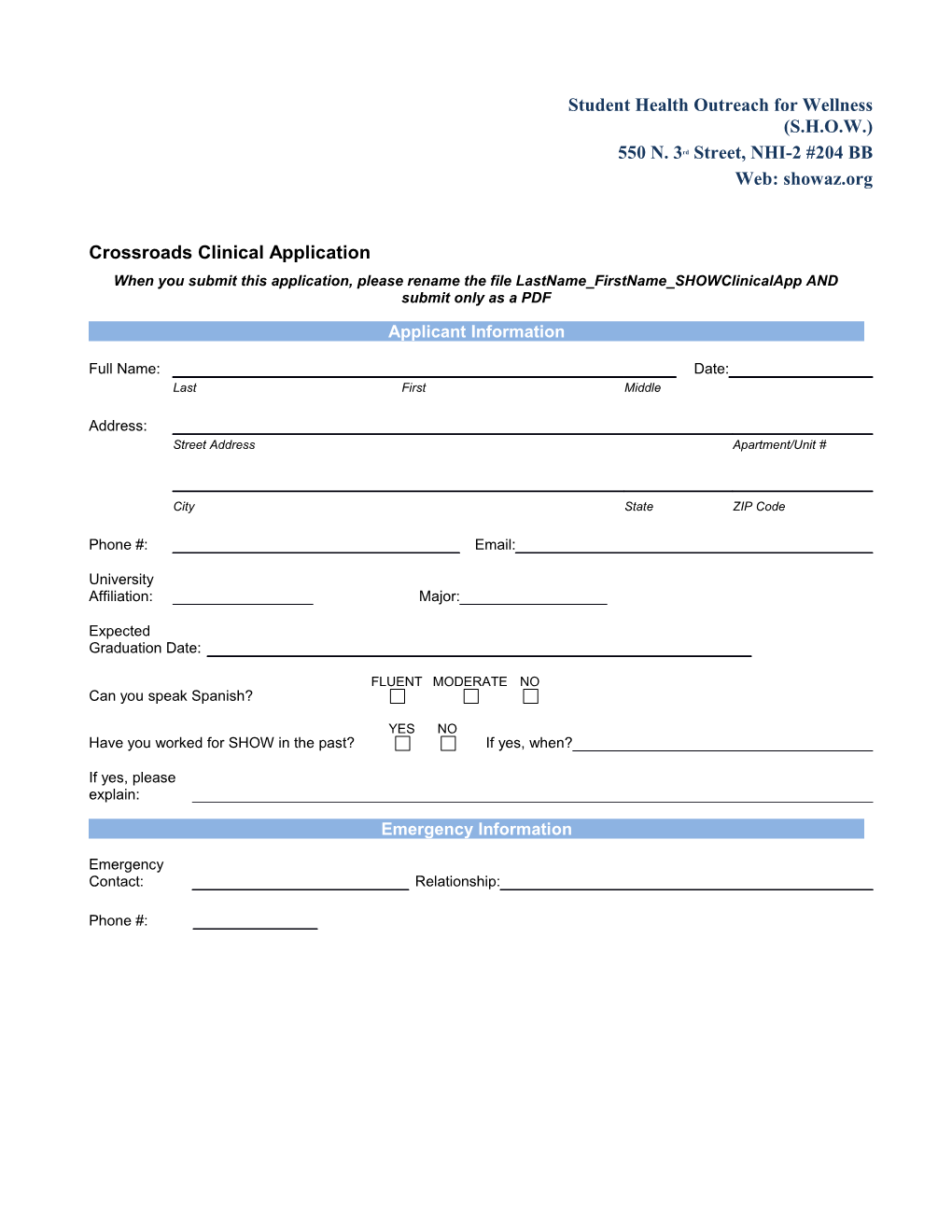 Crossroads Clinical Application