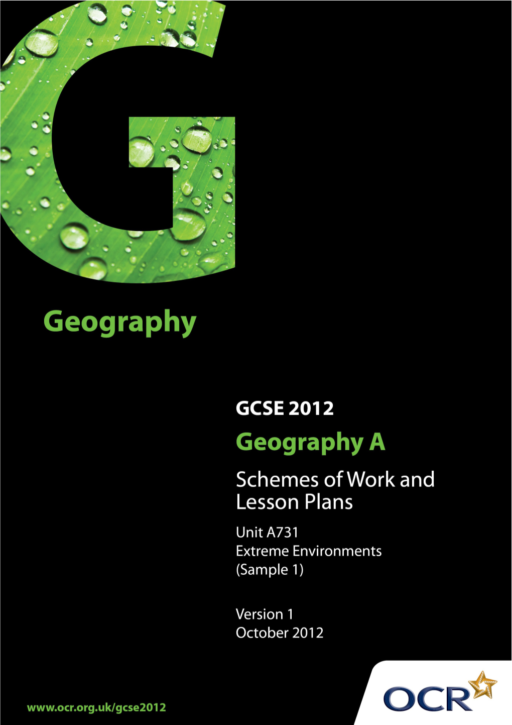 Sample Scheme of Work: OCR GCSE Geography a - Extreme Environments4