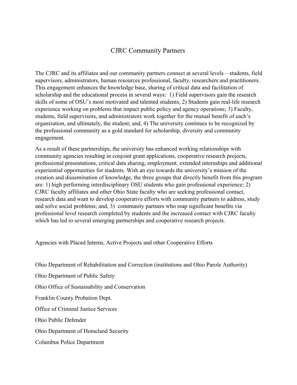 CJRC Community Partners