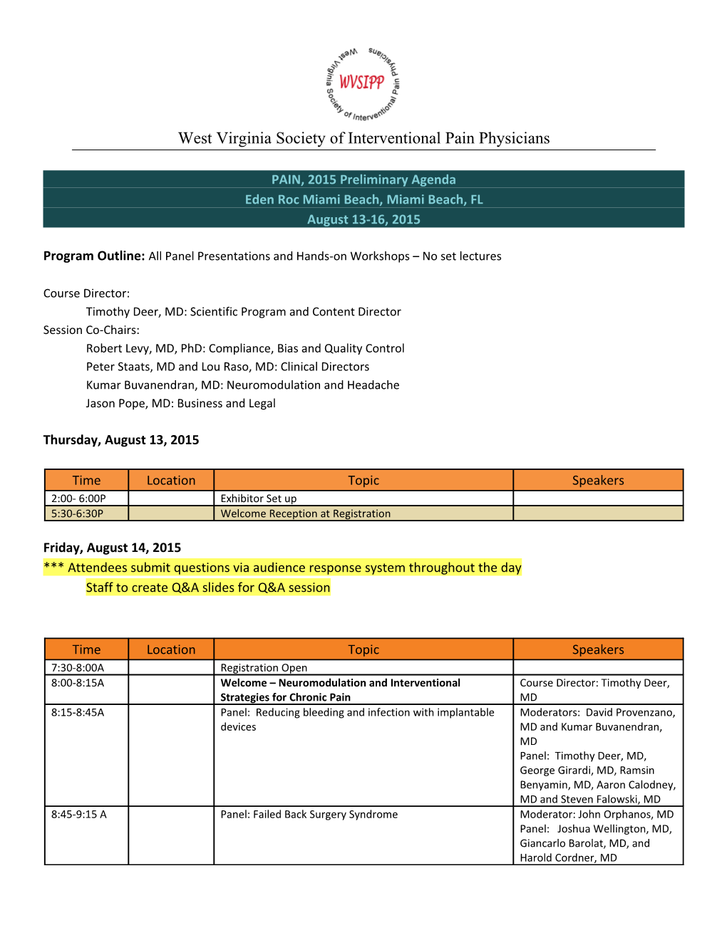 West Virginia Society of Interventional Pain Physicians