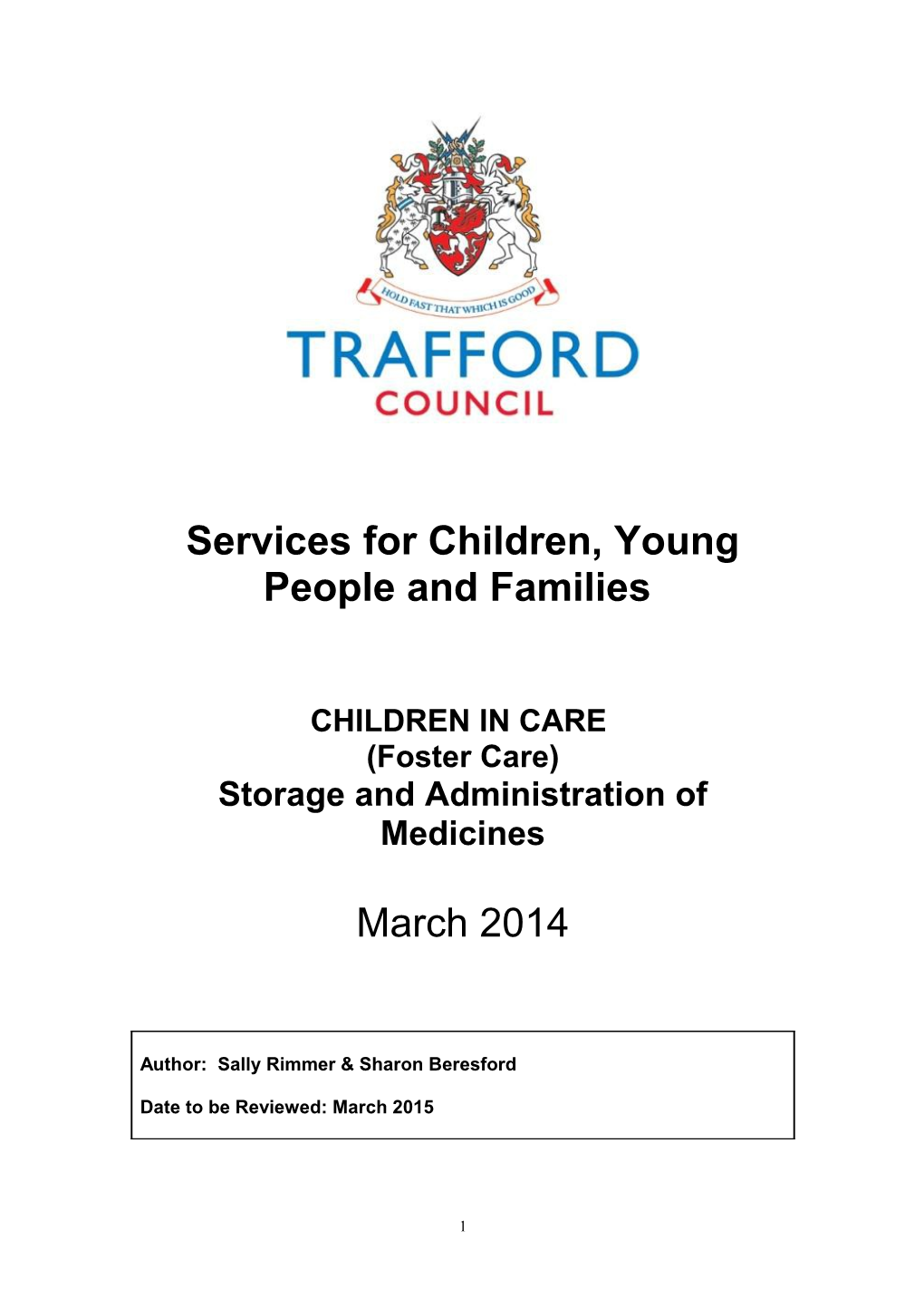 Services for Children, Young People and Families