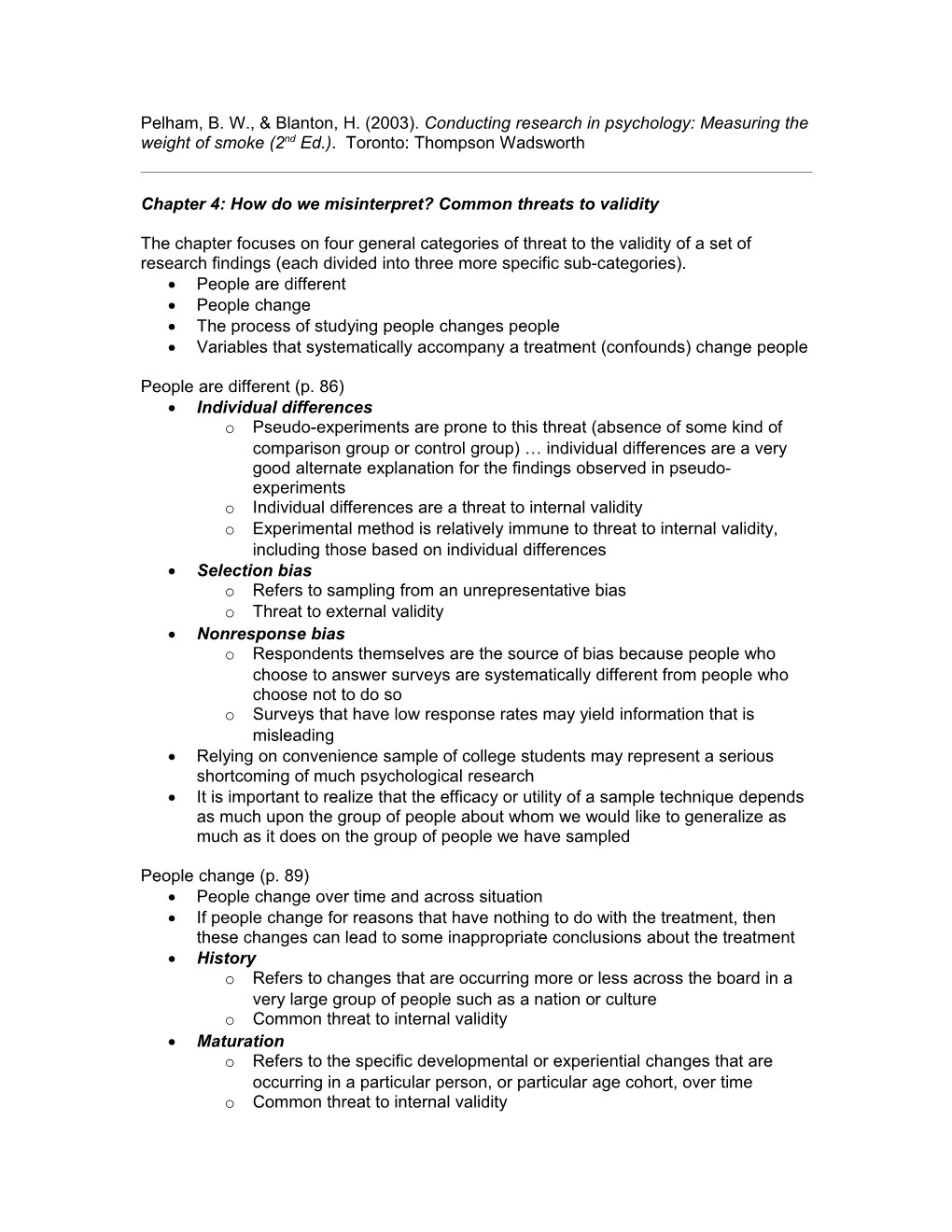 Chapter 4: How Do We Misinterpret? Common Threats to Validity