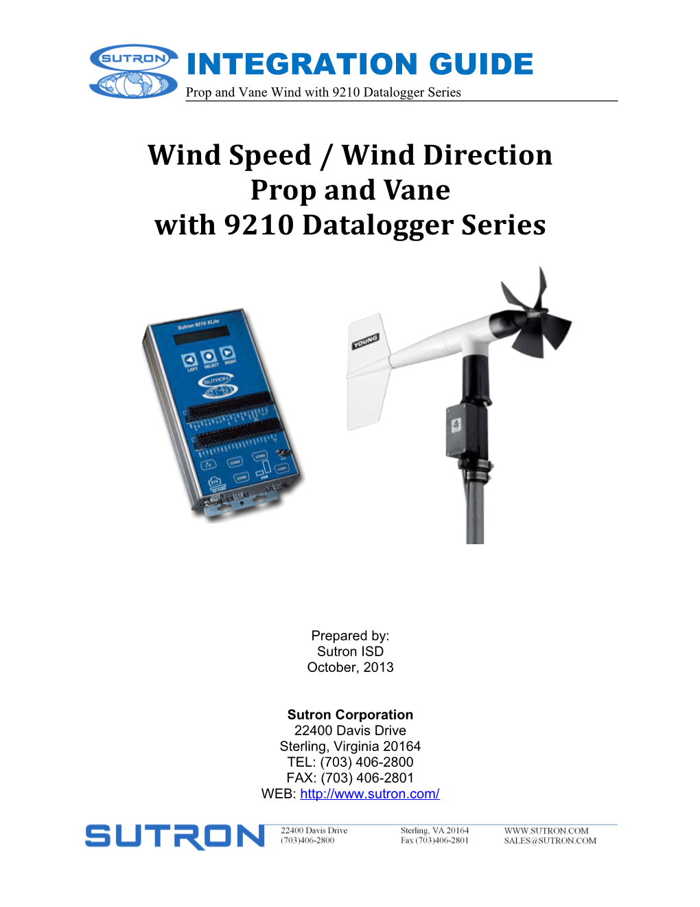 Prop and Vane Wind with 9210 Datalogger Series