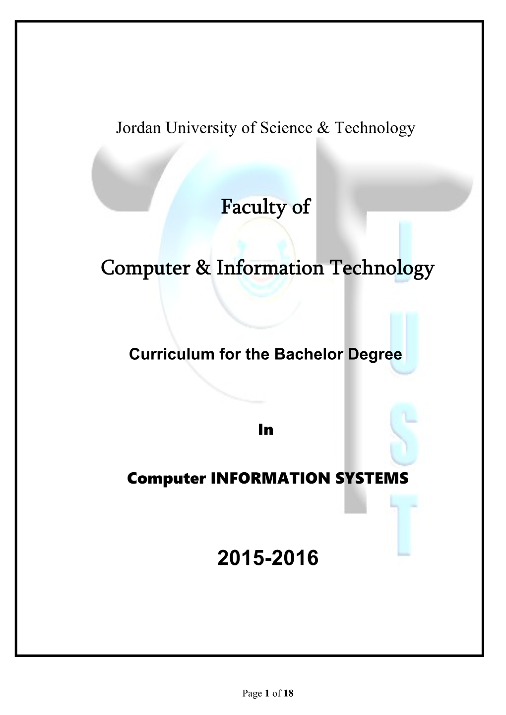 Curriculum for the Bachelor Degree